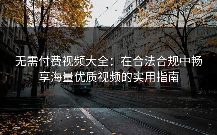 无需付费视频大全：在合法合规中畅享海量优质视频的实用指南
