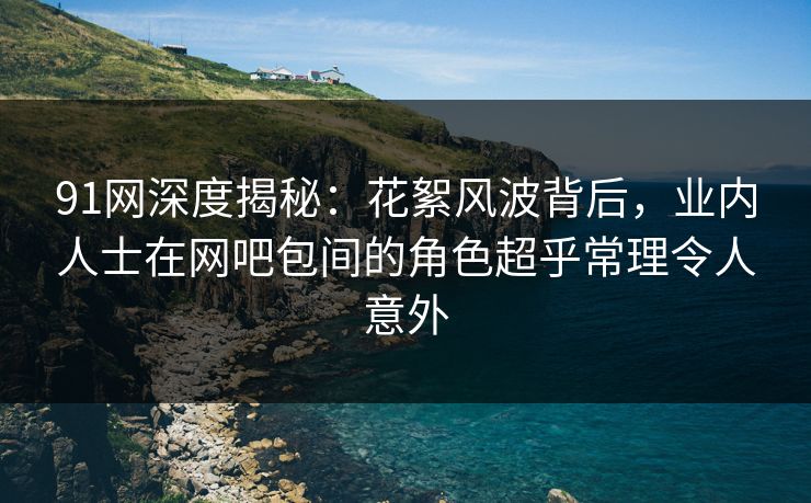 91网深度揭秘：花絮风波背后，业内人士在网吧包间的角色超乎常理令人意外